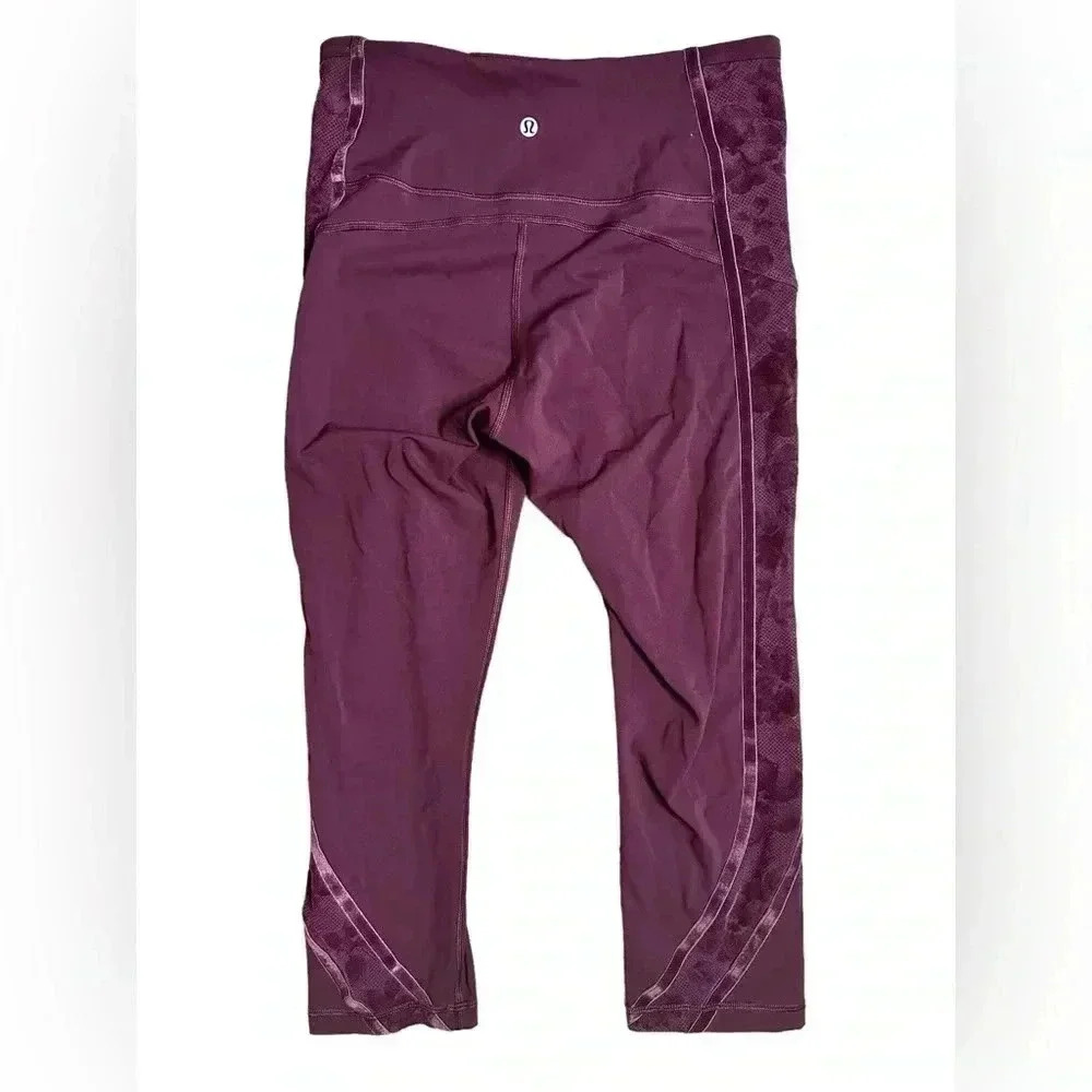 Lululemon Wunder Under Crop High-Rise Burgundy Size 8 - Picture 5 of 7